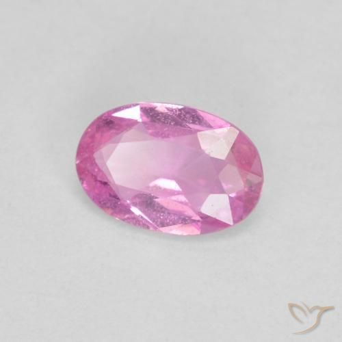 Saphir Rose pourpre royal léger naturelle ovale, 0.41 ct, VS