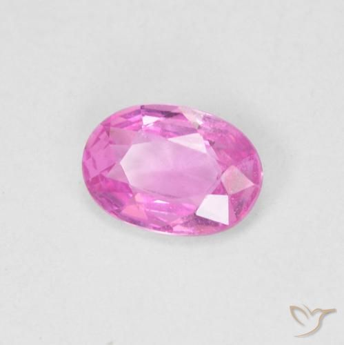 Saphir Rose vif naturelle ovale, 0.44 ct, VS