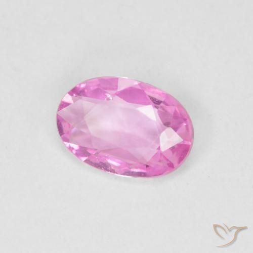 Saphir Pourpre rose vif naturelle ovale, 0.38 ct, VVS
