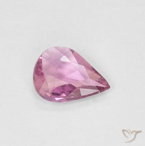 Saphir Rose Pourpre naturelle En forme de poire, 0.38 ct, VS