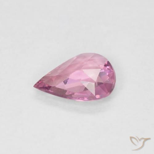 Saphir Rose Pourpre naturelle En forme de poire, 0.38 ct, VS