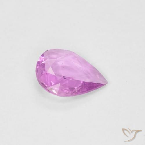 Saphir Rose clair naturelle En forme de poire, 0.34 ct, VS