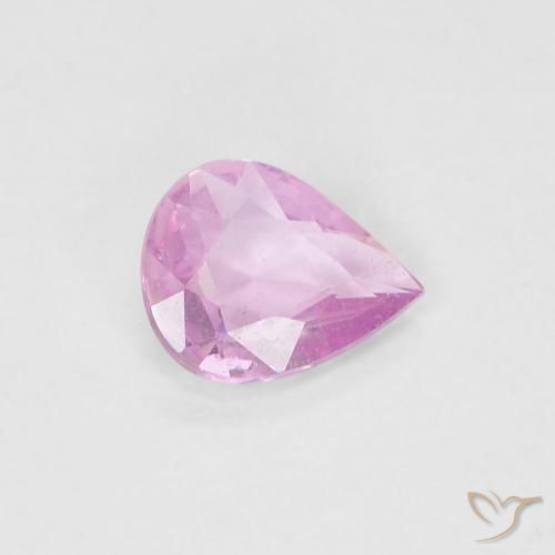 Saphir rose de 0,48 carats, En forme de poire Saphir en vrac de Tanzanie, Gemme naturelle, 6 x 4,9 mm, Photo A