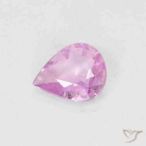 Saphir Rose pourpre royal léger naturelle En forme de poire, 0.48 ct, VS