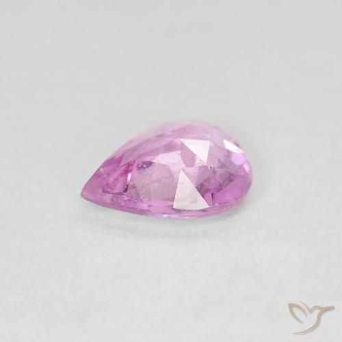 Saphir Rose pourpre royal léger naturelle En forme de poire, 0.48 ct, VS