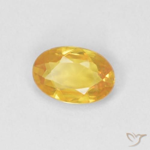 Saphir Doré vif naturelle ovale, 0.54 ct, VVS