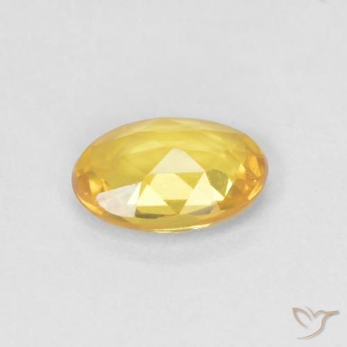 Saphir Doré vif naturelle ovale, 0.54 ct, VVS