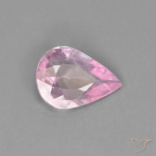Saphir Rose bubblegum très clair naturelle En forme de poire, 0.46 ct, VVS