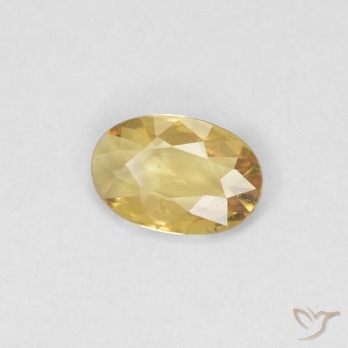 Saphir Orange Doré naturelle ovale, 0.36 ct, VVS-VS