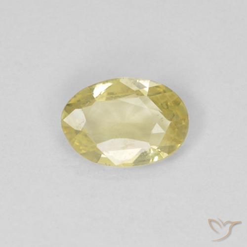 0.38ct Naturel Jaune clair Saphir, ovale, VVS