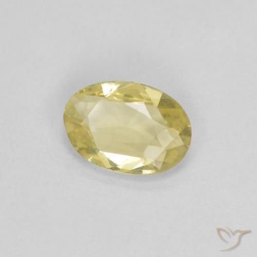 Saphir Jaune clair naturelle ovale, 0.38 ct, VVS