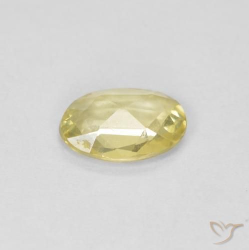 Saphir Jaune clair naturelle ovale, 0.38 ct, VVS