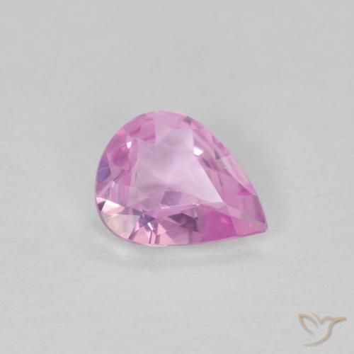 Saphir Rose clair naturelle En forme de poire, 0.43 ct, VVS