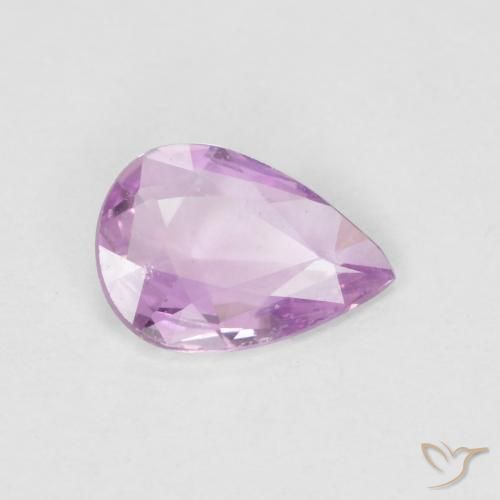 Saphir Violet Rosâtre naturelle En forme de poire, 0.42 ct, VVS-VS