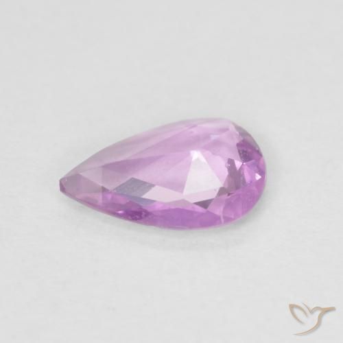 Saphir Violet Rosâtre naturelle En forme de poire, 0.42 ct, VVS-VS