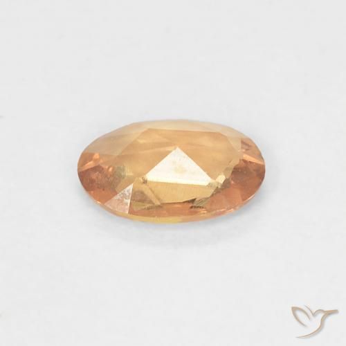 Saphir Doré pêche léger naturelle ovale, 0.38 ct, VVS