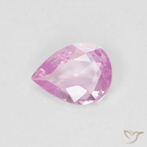 Saphir Rose pourpre royal léger naturelle En forme de poire, 0.44 ct, VS