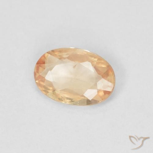 Saphir Orange pêche léger naturelle ovale, 0.38 ct, VS