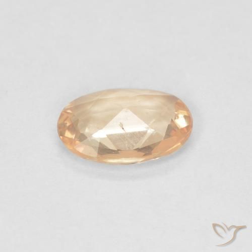 Saphir Orange pêche léger naturelle ovale, 0.38 ct, VS