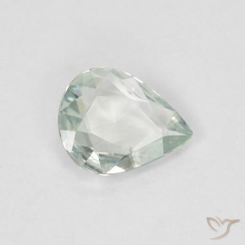 Saphir Vert clair naturelle En forme de poire, 0.47 ct, VS