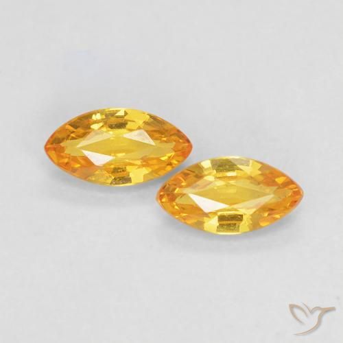 0.39ctw Naturel Doré moyen Saphir, Marquise, VVS
