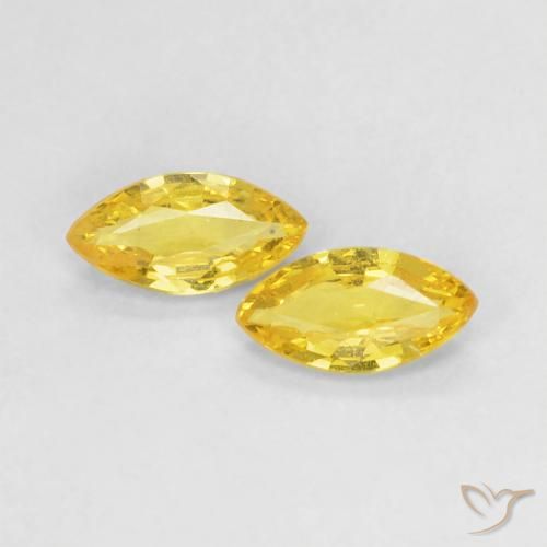 0.35ctw Naturel Jaune Toscane Saphir, Marquise, VVS