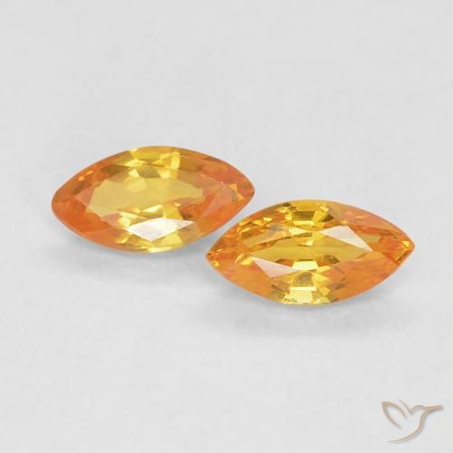 0.39ctw Naturel Orange-or Saphir, Marquise, VVS
