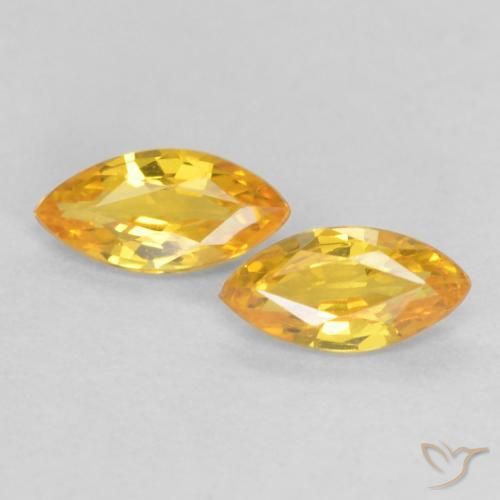 0.33ctw Naturel Or moyen Saphir, Marquise, VS