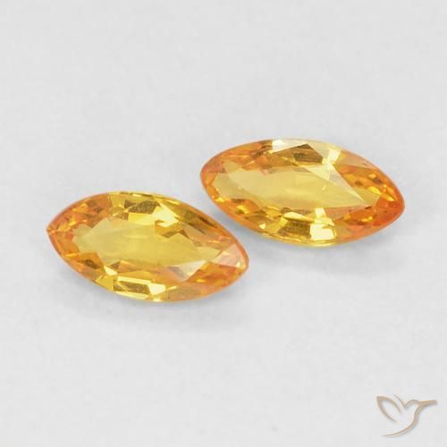 0.34ctw Naturel Orange moyen Saphir, Marquise, VVS