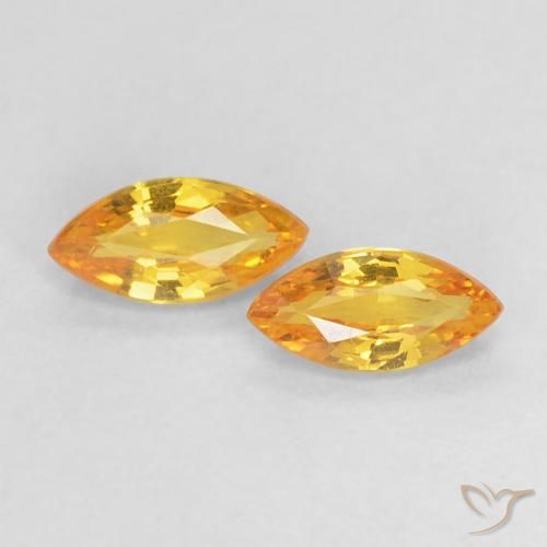 0.37ctw Naturel Orange-or Saphir, Marquise, VVS-VS