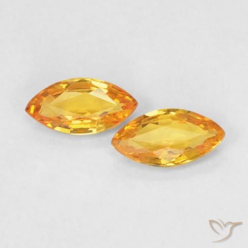 0.34ctw Naturel Orange-or Saphir, Marquise, VVS-VS