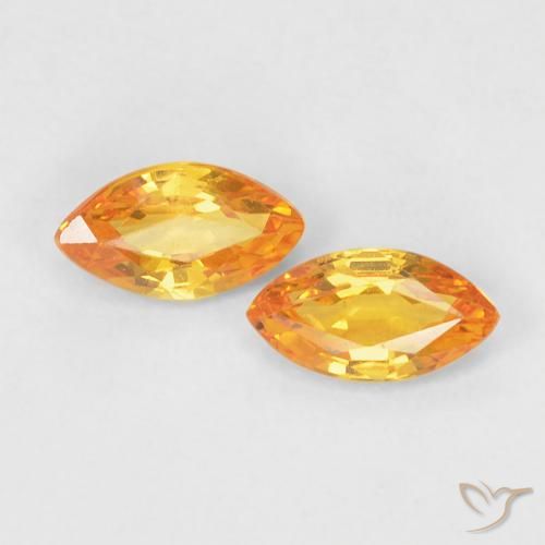 0.41ctw Naturel Orange moyen Saphir, Marquise, VVS-VS
