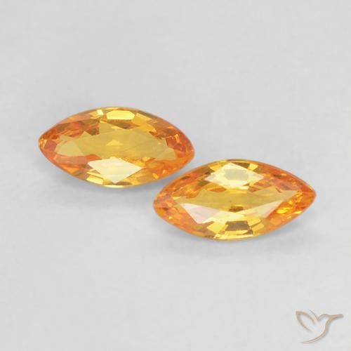0.36ctw Naturel Abricot orange Saphir, Marquise, VVS-VS