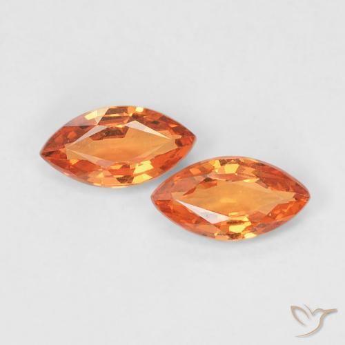 0.37ctw Naturel Orange vif Saphir, Marquise, VVS-VS