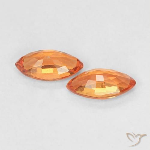 Shop natural 0.37ct Orange vif Saphir gems, Marquise, from Tanzanie at GemSelect. In stock, global shipping!