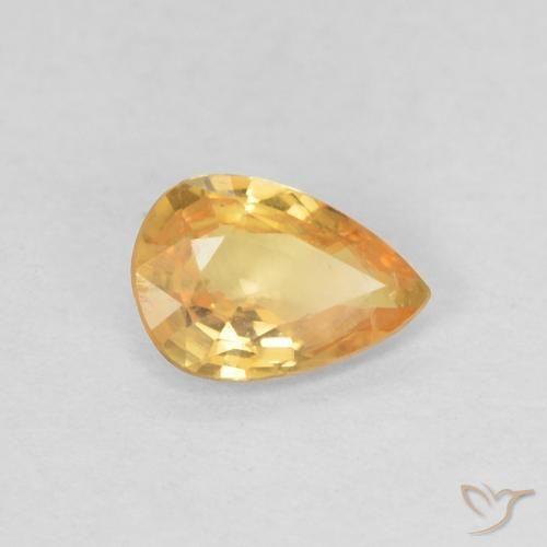 0.39ct Naturel Orange-or léger Saphir, En forme de poire, VS