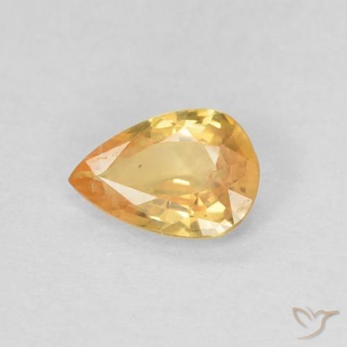 Saphir Orange-or léger naturelle En forme de poire, 0.39 ct, VS