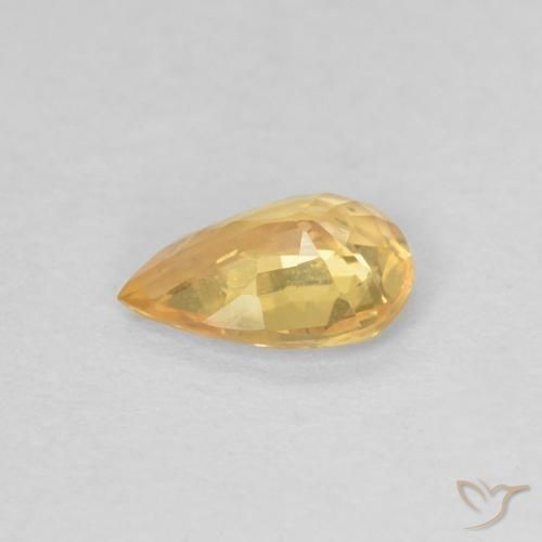 Saphir Orange-or léger naturelle En forme de poire, 0.39 ct, VS