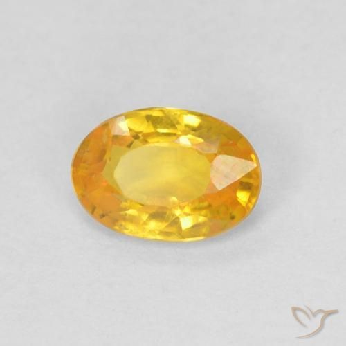 Saphir Orange doré naturelle ovale, 0.53 ct, VS