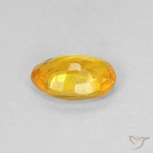 Saphir Orange doré naturelle ovale, 0.53 ct, VS