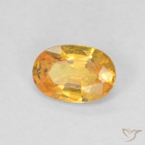 Saphir Orange doré naturelle ovale, 0.56 ct, VS