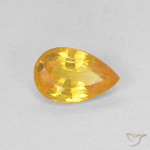 0.50ct Naturel Orange moyen Saphir, En forme de poire, VS