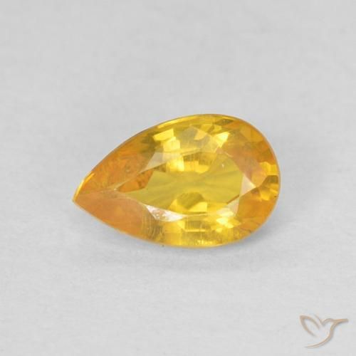 Saphir Orange moyen naturelle En forme de poire, 0.50 ct, VS