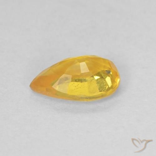 Saphir Orange moyen naturelle En forme de poire, 0.50 ct, VS
