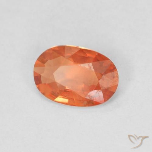 Saphir Orange feu naturelle ovale, 0.41 ct, VS