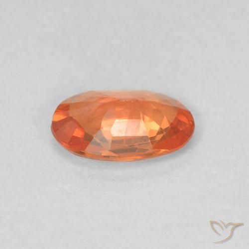 Saphir Orange feu naturelle ovale, 0.41 ct, VS