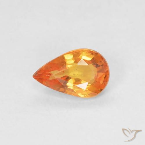 0.52ct Naturel Orange vif Saphir, En forme de poire, VVS-VS
