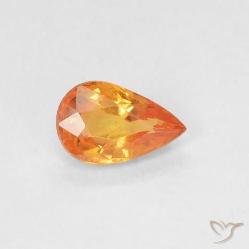 Saphir Orange vif naturelle En forme de poire, 0.52 ct, VVS-VS