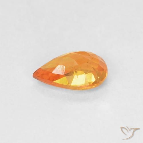 Saphir Orange vif naturelle En forme de poire, 0.52 ct, VVS-VS