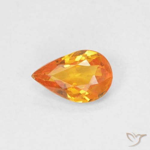 0.43ct Naturel Abricot orange Saphir, En forme de poire, VVS-VS, Photo A